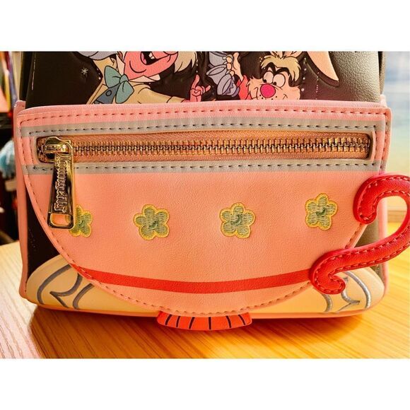 Loungefly Disney Alice Hatter In Wonderland Mad Tea Party Backpack & Wallet NWT - Picture 5 of 16